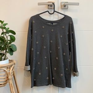 Floral Studded Sweater